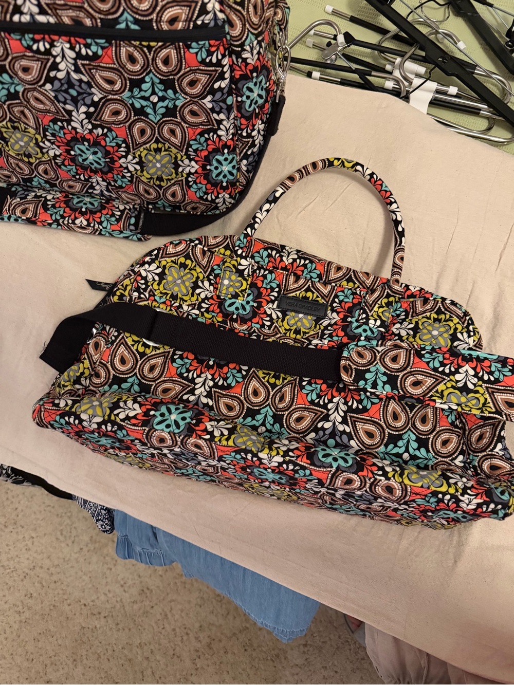 Vera Bradley Nomadic Floral 3 Pc Travel Set Duffel Weekender Hanging Organizer - Picture 7 of 10